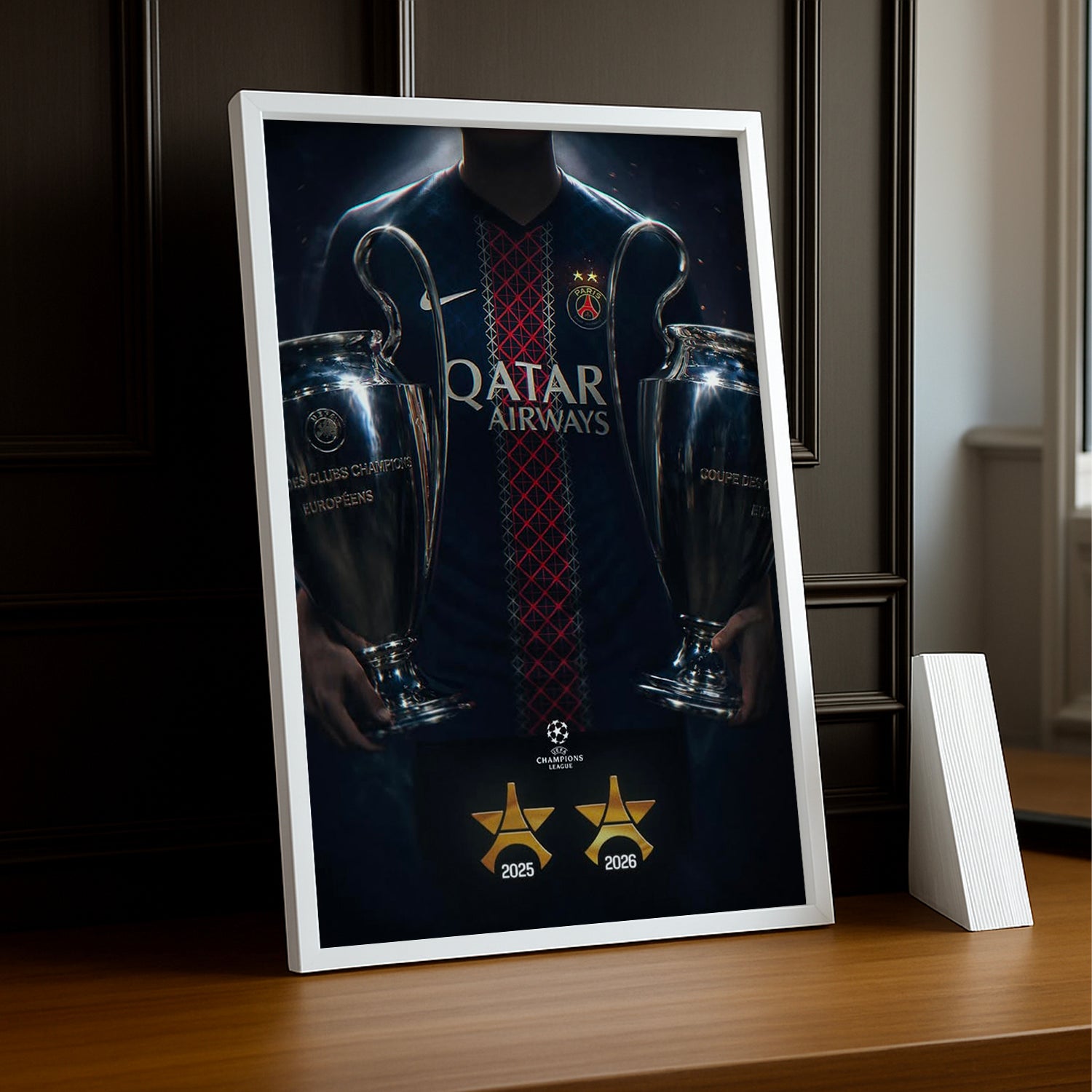 Cadre Photo PSG – Back 2 Back Champions League 2025 & 2026 | Deux Trophées TonCadre