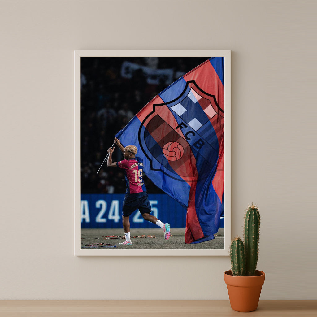 Poster encadrée FC Barcelone - Lamine Yamal FCB