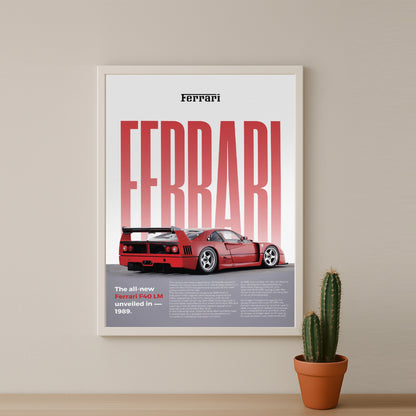 Poster Voitures - Ferrari F40 LM