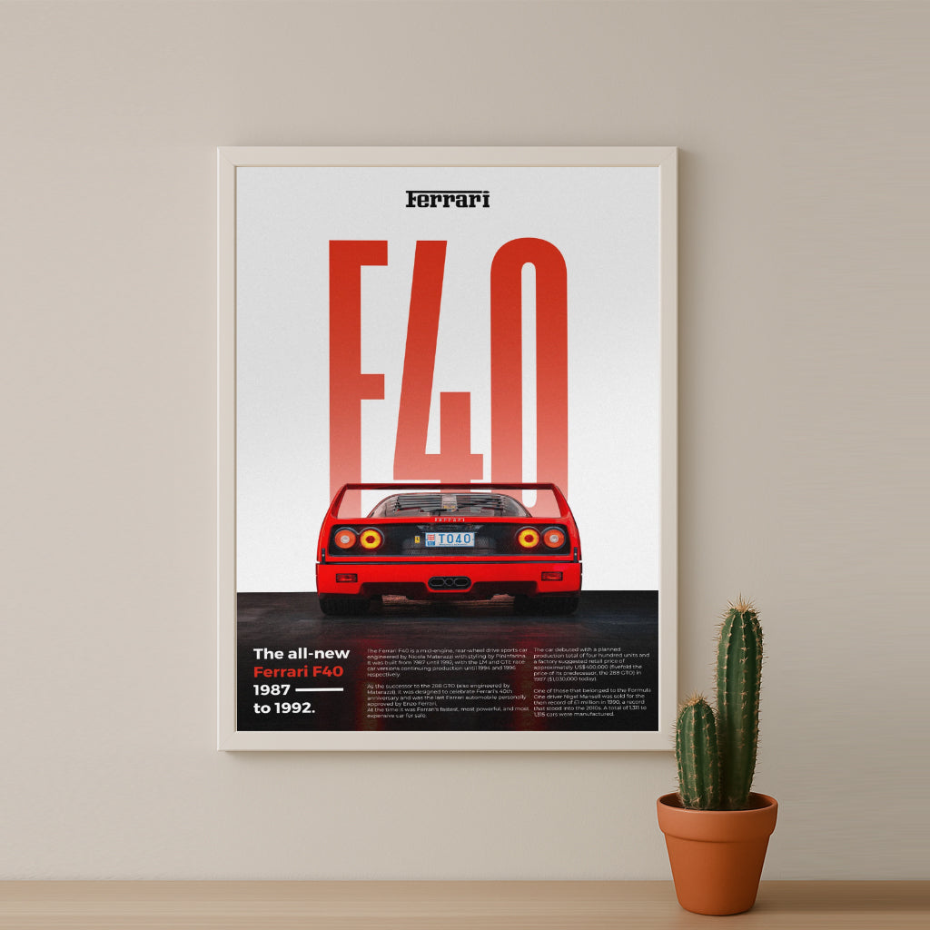 Poster Voitures - Ferrari F40