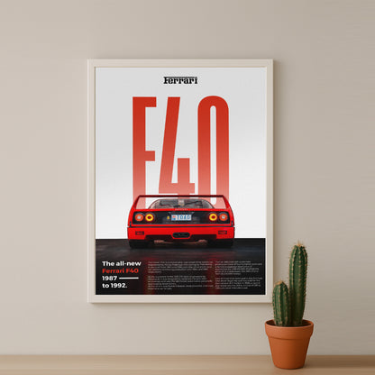 Poster Voitures - Ferrari F40