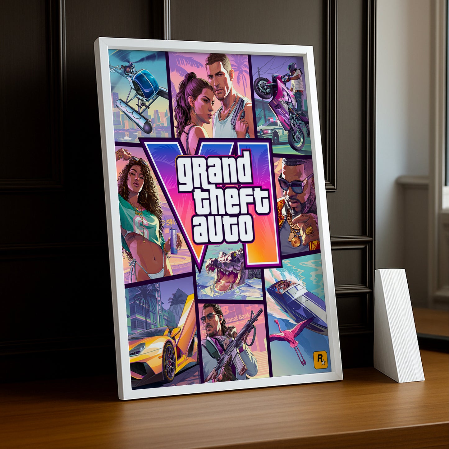 Poster Grand Theft Auto VI – Jacket Cover Encadré TonCadre