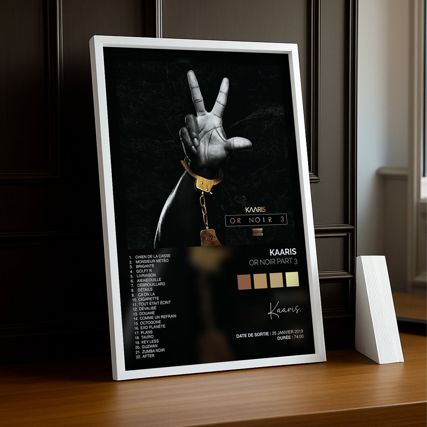 Cadre Photo Kaaris - Or Noir 3