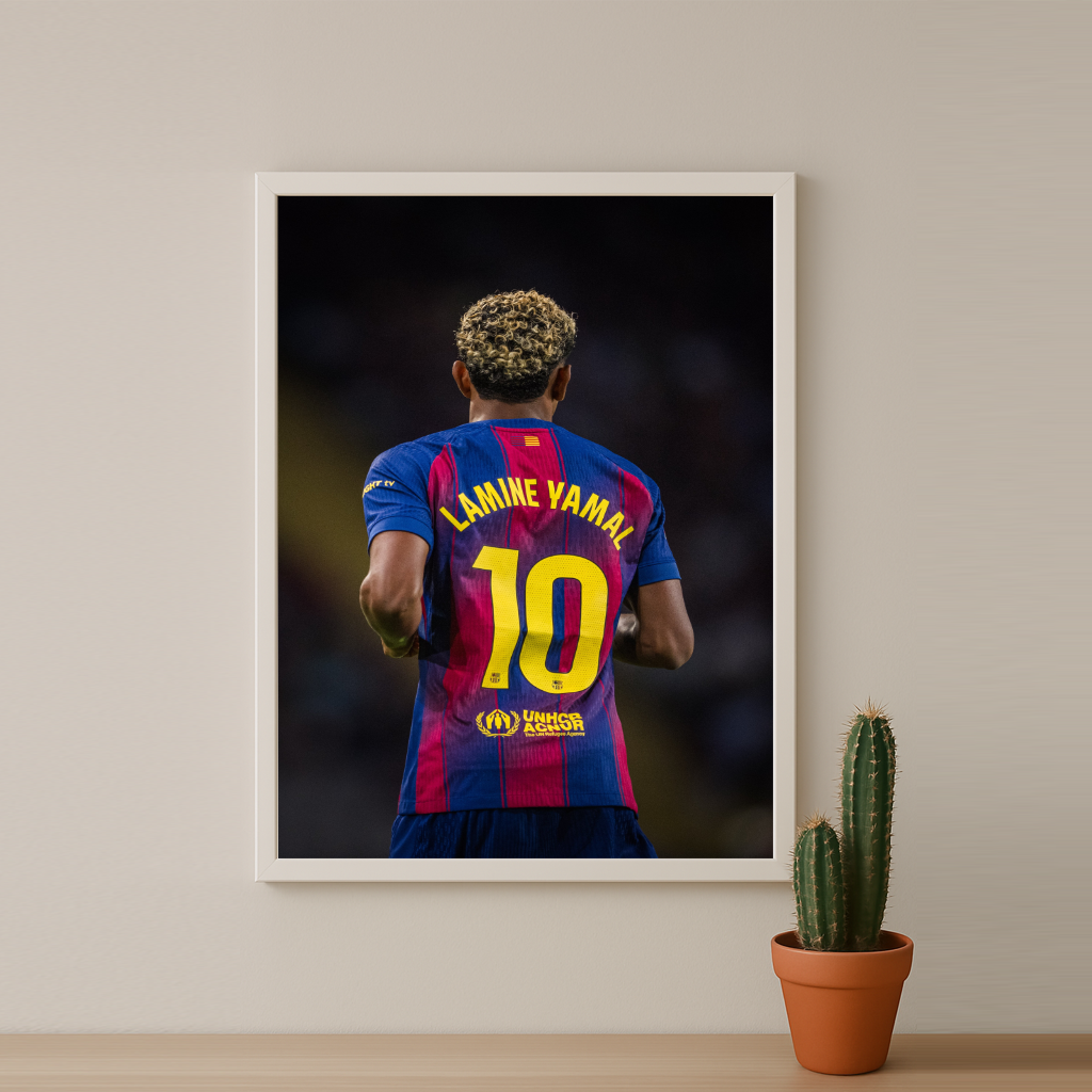 Poster encadrée FC Barcelone - Lamine Yamal 10