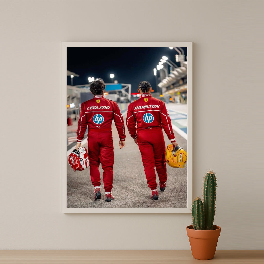 Poster encadrée Formule 1 - Charles Leclerc x Lewis Hamilton