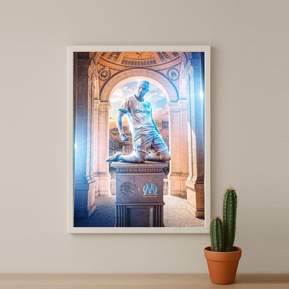 Poster encadrée Olympique de Marseille - Statue