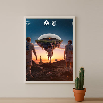 Poster encadrée Olympique de Marseille - Illustration