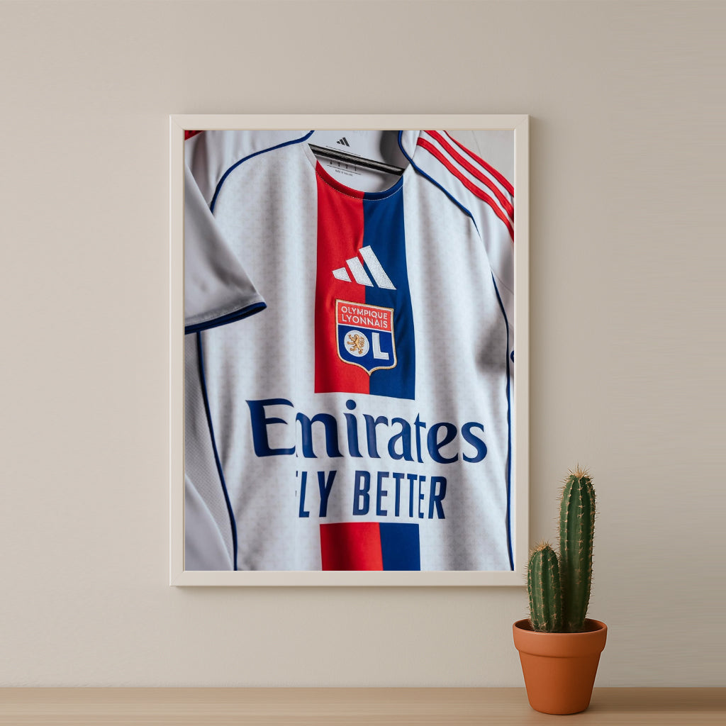 Poster Maillot Football - Olympique Lyonnais Retro