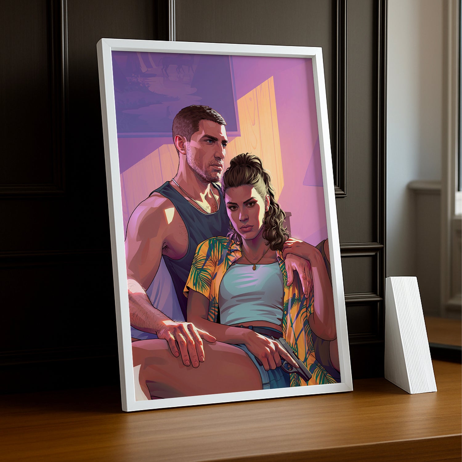 Poster Grand Theft Auto VI – Lucia & Jason Duo Encadré TonCadre