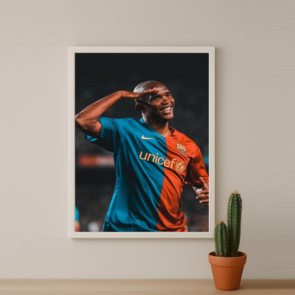 Poster encadrée FC Barcelone - Samuel Etoo
