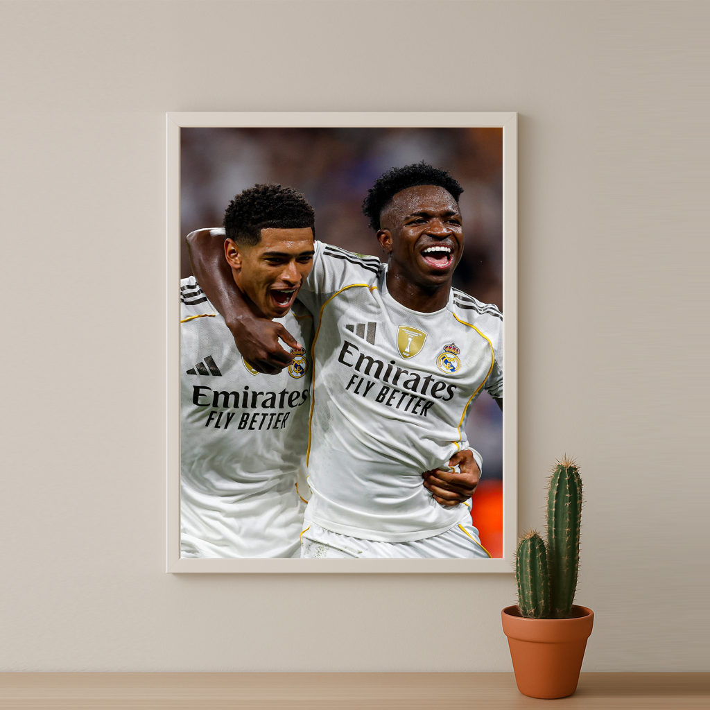 Poster encadrée Real Madrid - Vinicius Jr x Bellingham
