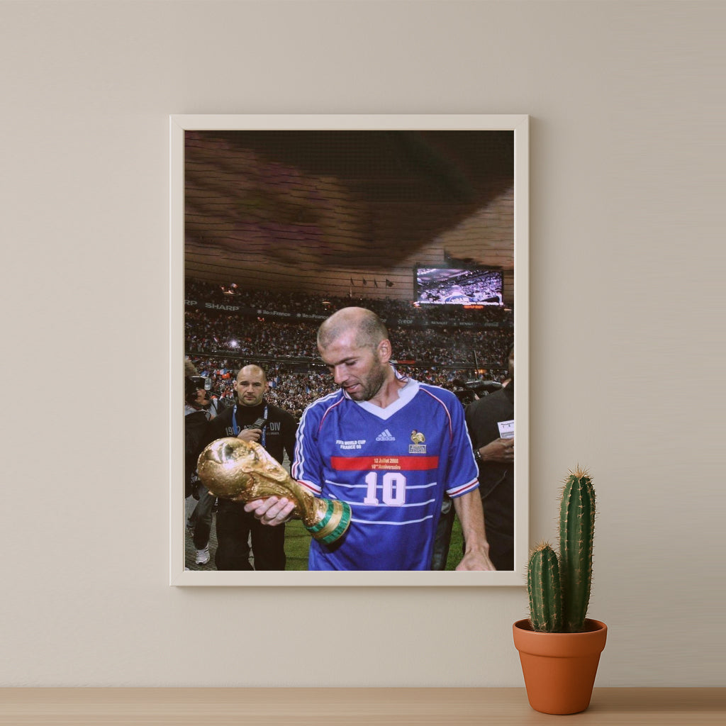 Poster encadrée France Football - Zidane Coupe du Monde 98