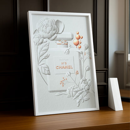 Cadre photo Chanel - N°5 Full White x Gold