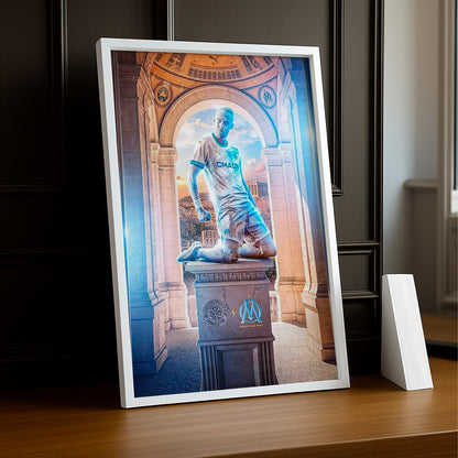 Poster encadrée Olympique de Marseille - Statue