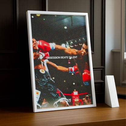 Cadre Photo Boxe - Mike Tyson "Obsession Beats Talent"