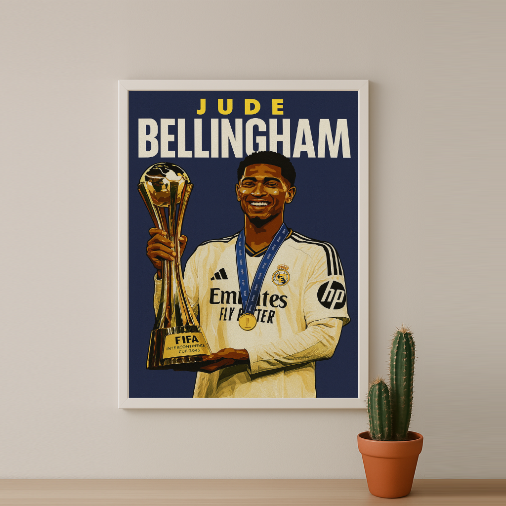 Cadre Photo Jude Bellingham Real Madrid – Affiche HD Encadrée Papier Premium