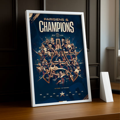 Cadre photo Paris Saint-Germain Champions de France 2023 - 2024