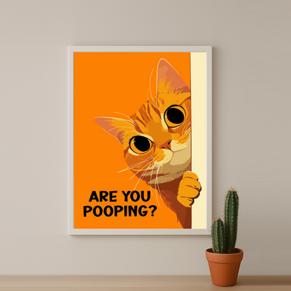 Cadre photo Chat orange Are You Pooping
