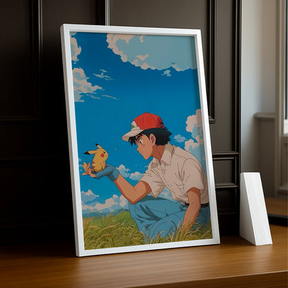 Cadre Photo Pokémon - Sacha x Pikachu