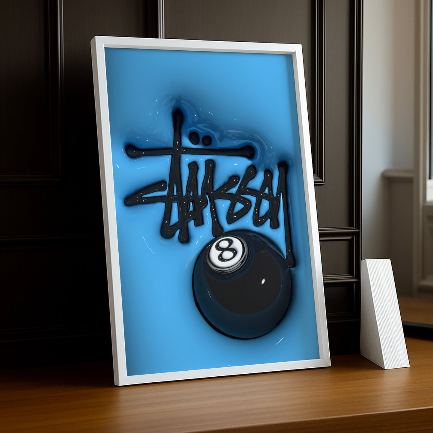 Cadre photo Stüssy 8 logo bleu