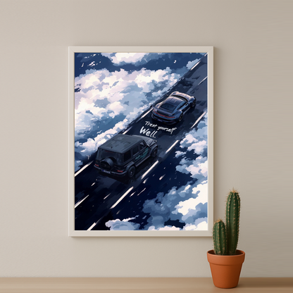 Mercedes x Porsche - Poster