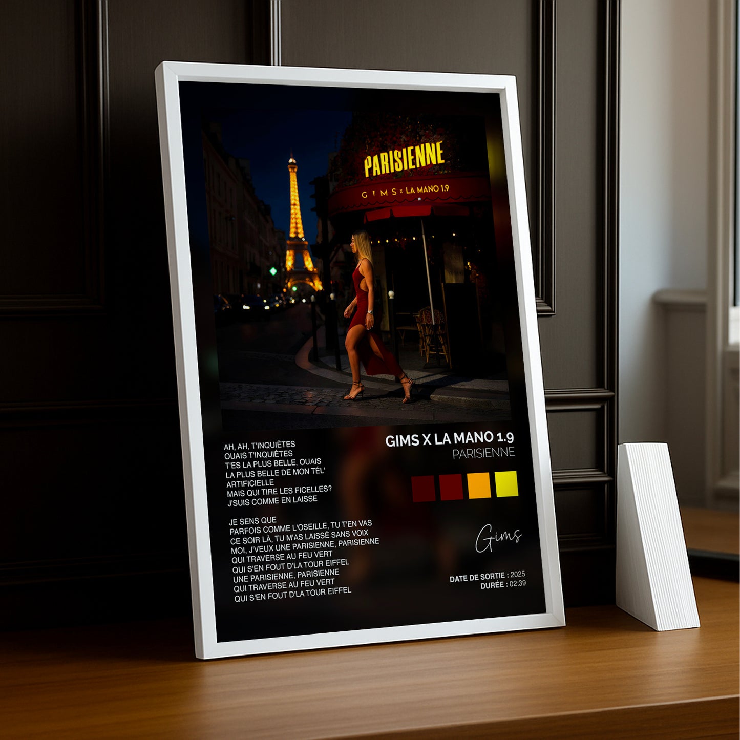 Cadre photo Titre Musicaux - Parisienne de Gims