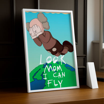Cadre photo Kaws Look Mom I Can Fly