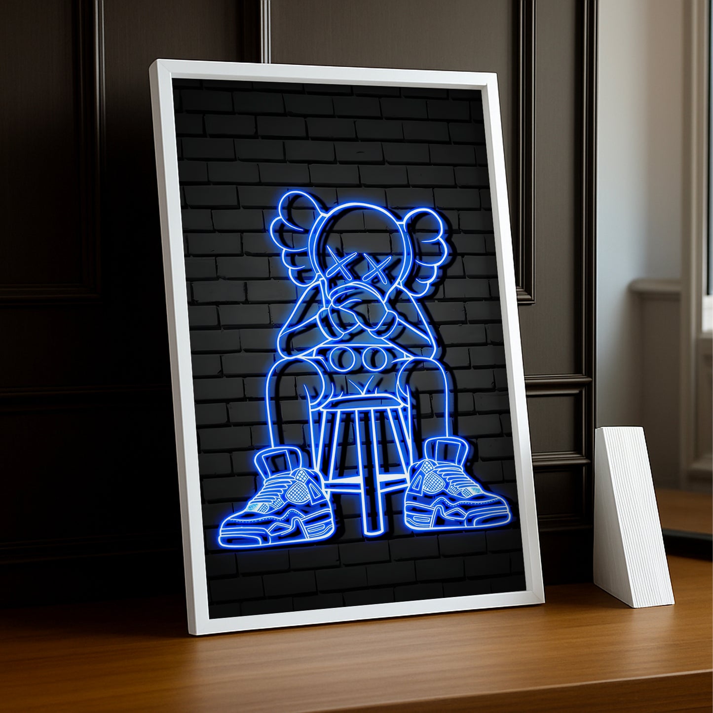 Cadre photo Kaws - Led Bleu