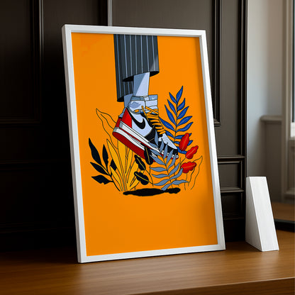 Cadre photo Air Jordan 1 Illustration orange