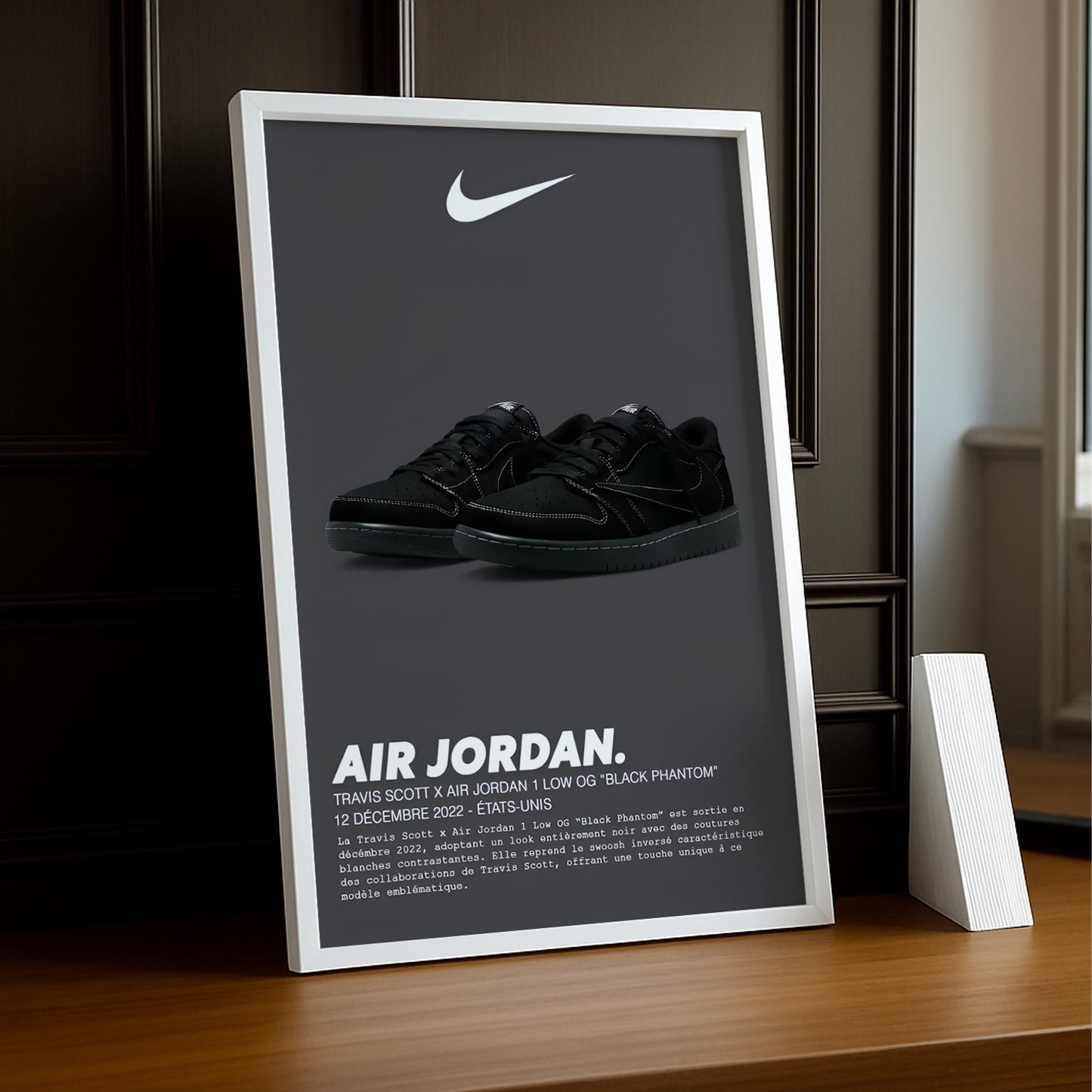 Cadre photo Nike Air Jordan 1 Low OG Black Phantom