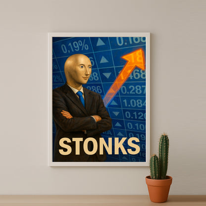 Cadre photo Motivation - Stonks meme