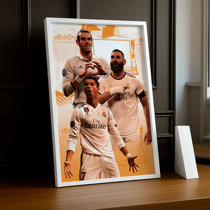 Cadre photo de Benzema, Bale, Cristiano Ronaldo