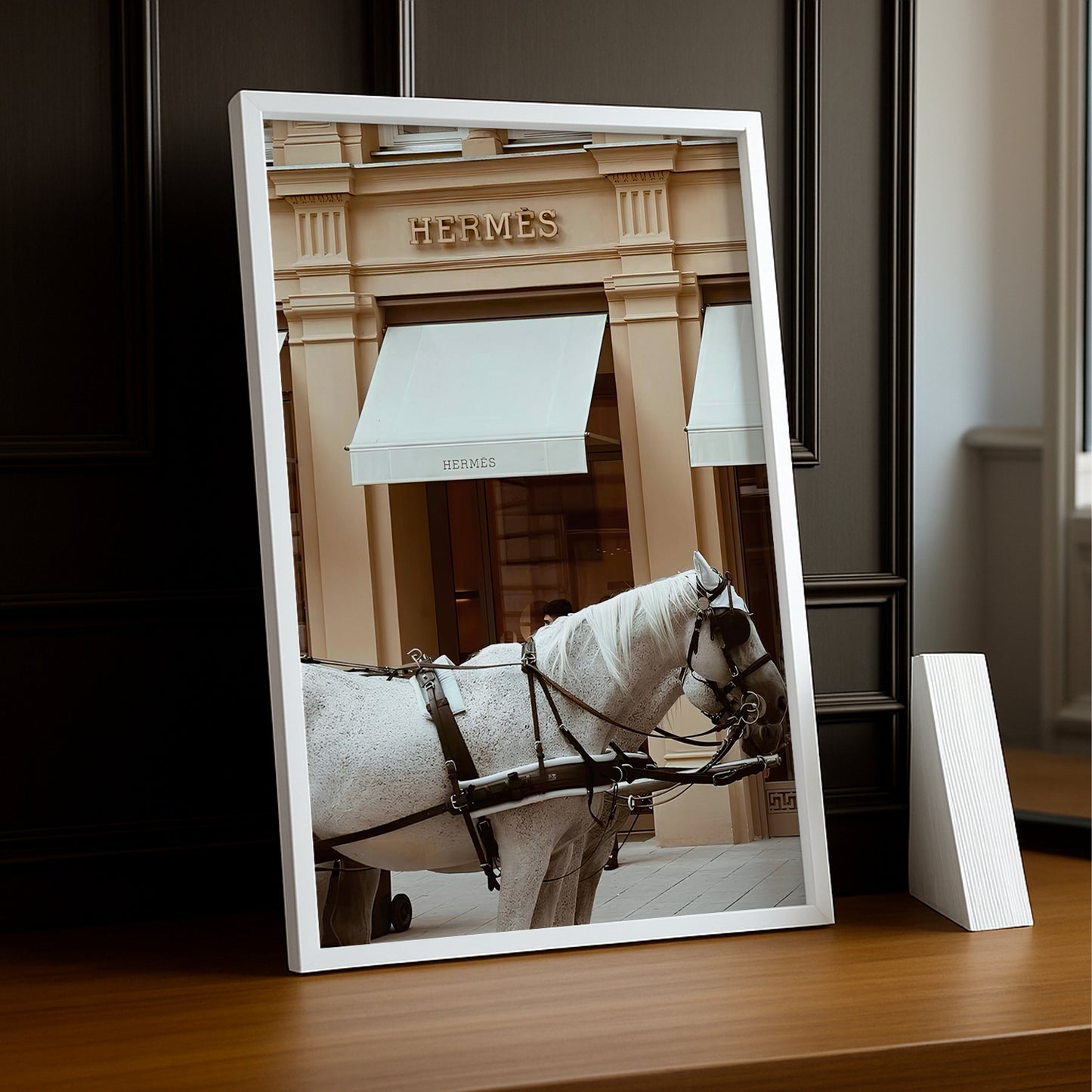 Cadre photo Hermès - Chevaux Blanc