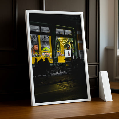 Cadre Photo Prada - Devanture LED Jaune