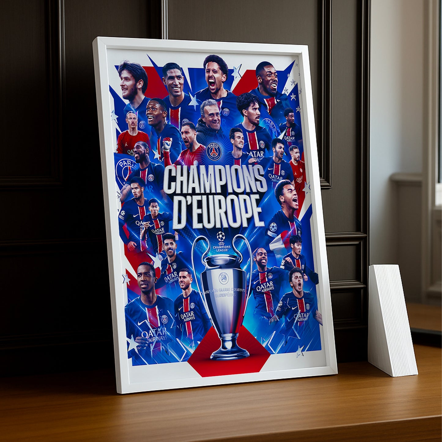 Cadre photo Paris Saint-Germain Champions d'Europe
