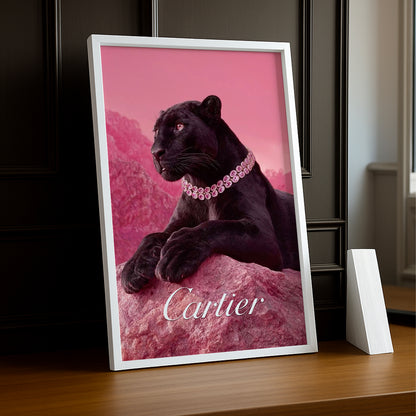 Cadre photo Cartier - Panthère noir x rose