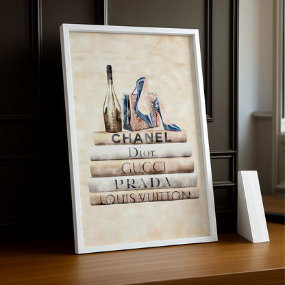 Cadre photo Mode - Livres Champagne