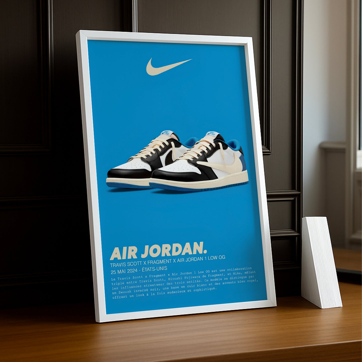 Cadre photo Travis Scott x Air Jordan 1 Low OG x Fragment