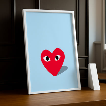 Cadre photo Comme Des Garçons fond bleu