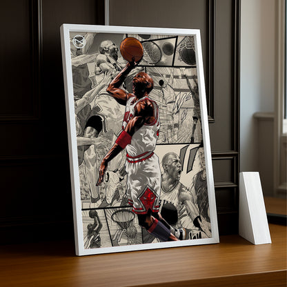 Cadre photo NBA - Michael Jordan Bande Dessinée