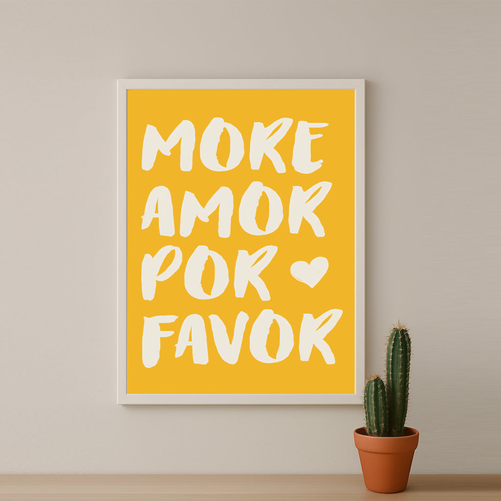 Cadre photo Citation - More Amor Por Favor Yellow
