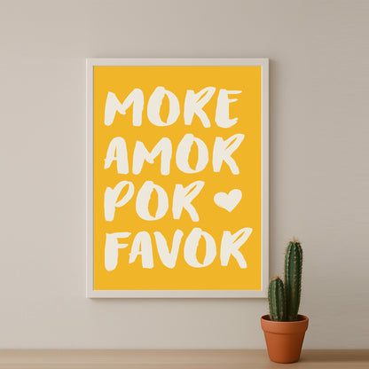 Cadre photo Citation - More Amor Por Favor Yellow