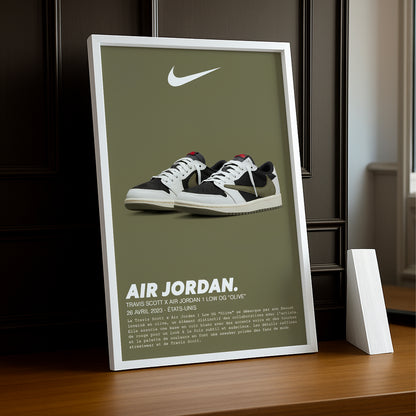 Cadre photo Travis Scott x Air Jordan 1 Low OG Olive