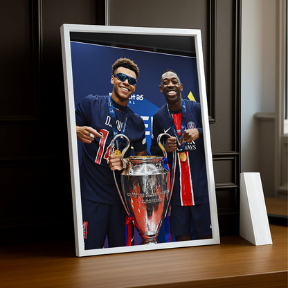 Cadre photo Paris Saint-Germain Désiré Doué x Ousmane Dembélé