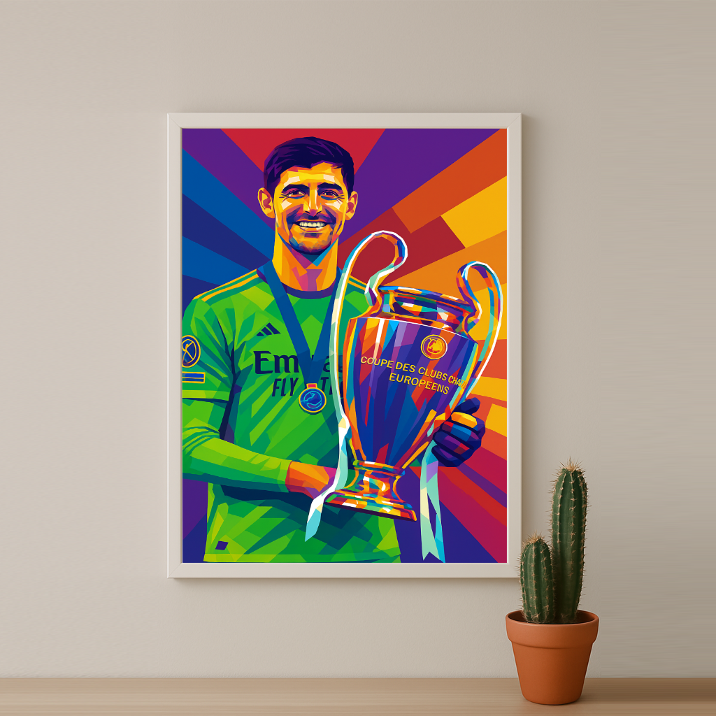 Cadre Photo Courtois Real Madrid – Affiche HD Encadrée Papier Premium