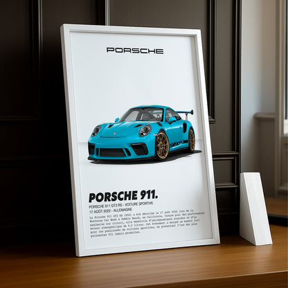 Cadre photo Porsche 911 GT3 RS Bleu