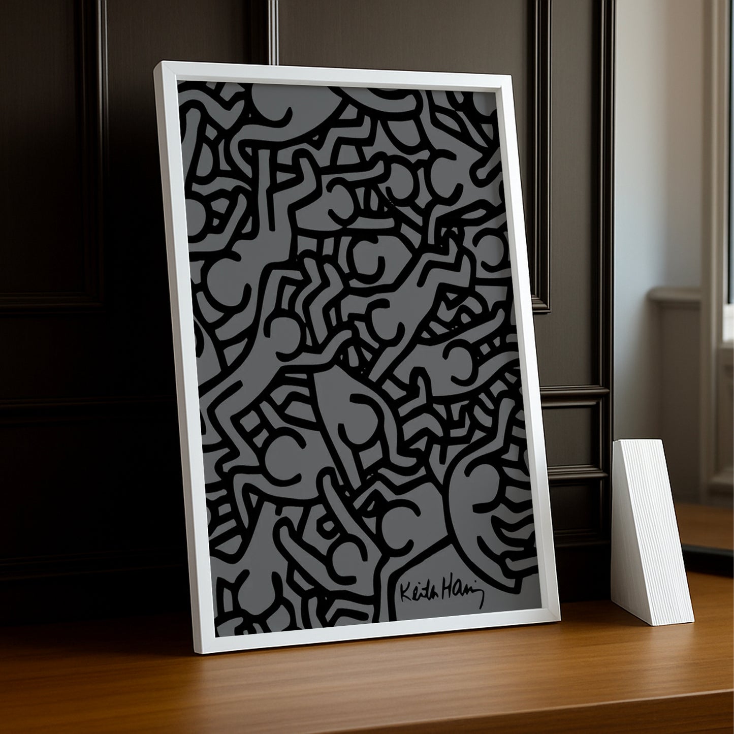 Cadre Photo Keith Haring - Grey Aesthetic