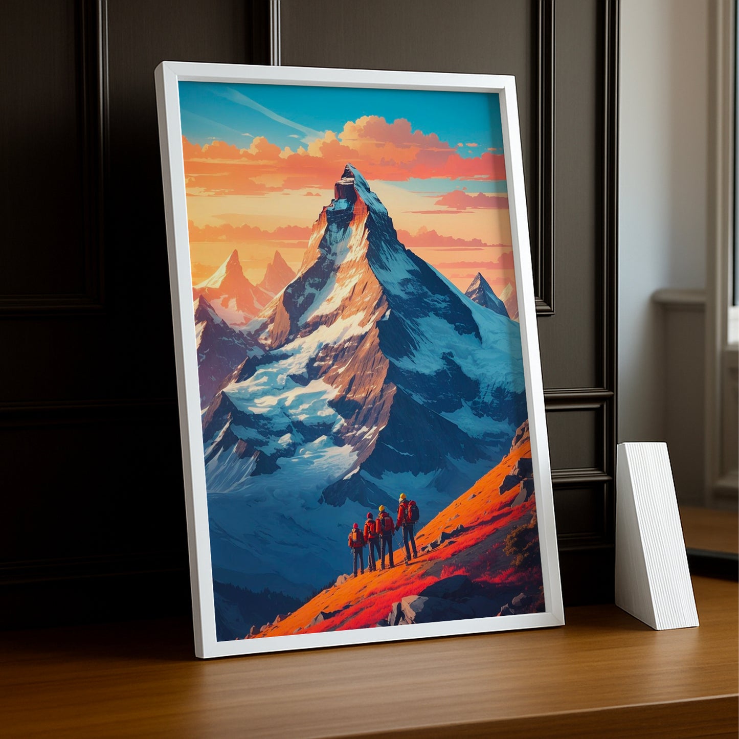 Cadre Photo Naturel - Illustration d'une montagne