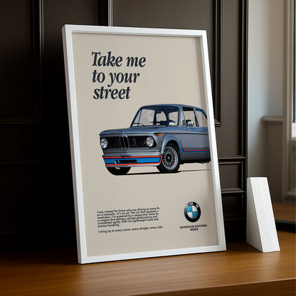 Cadre photo BMW Take me to your street