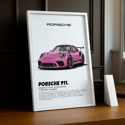 Cadre photo Porsche 911 GT3 RS Rose